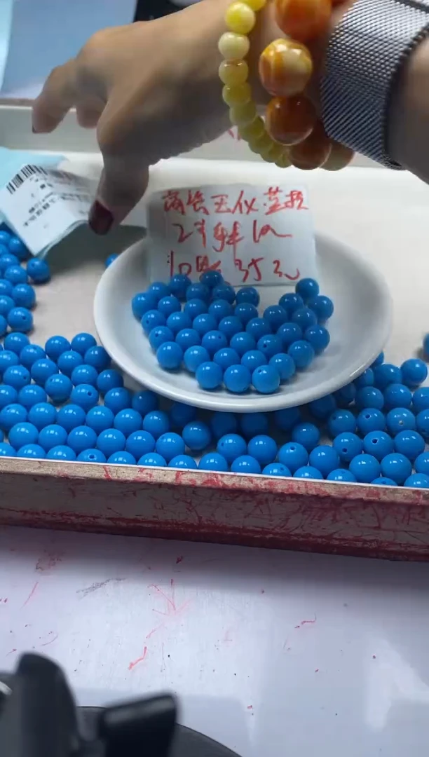 【闪购商品】玛瑙/玉髓颈饰未镶嵌w2319玉化高瓷蓝松10mm*10颗