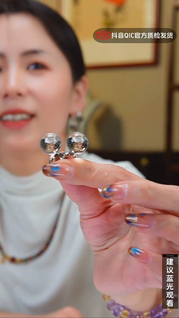 银S925镶嵌耳饰水晶闪购8号 白水耳钉设计款