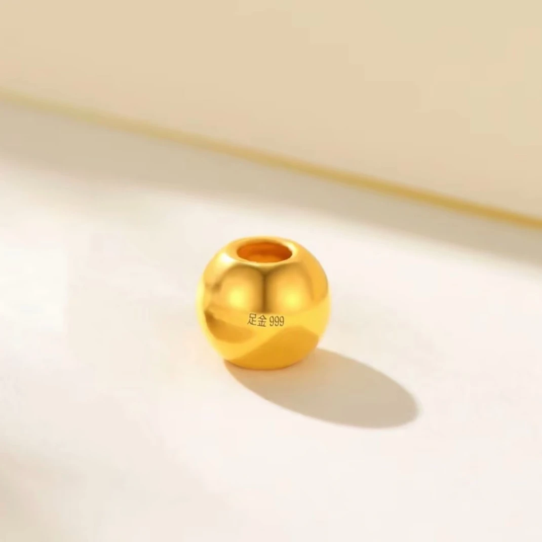 足金999 卡6mm古法金珠（多样性发其一）
