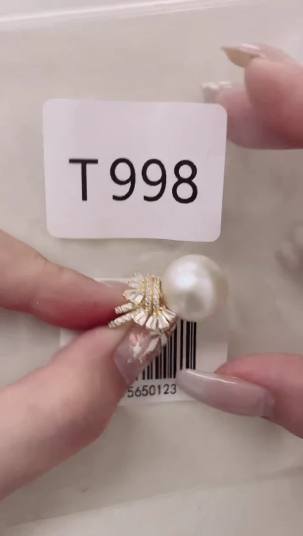 银S925镶嵌海水珍珠吊坠T998