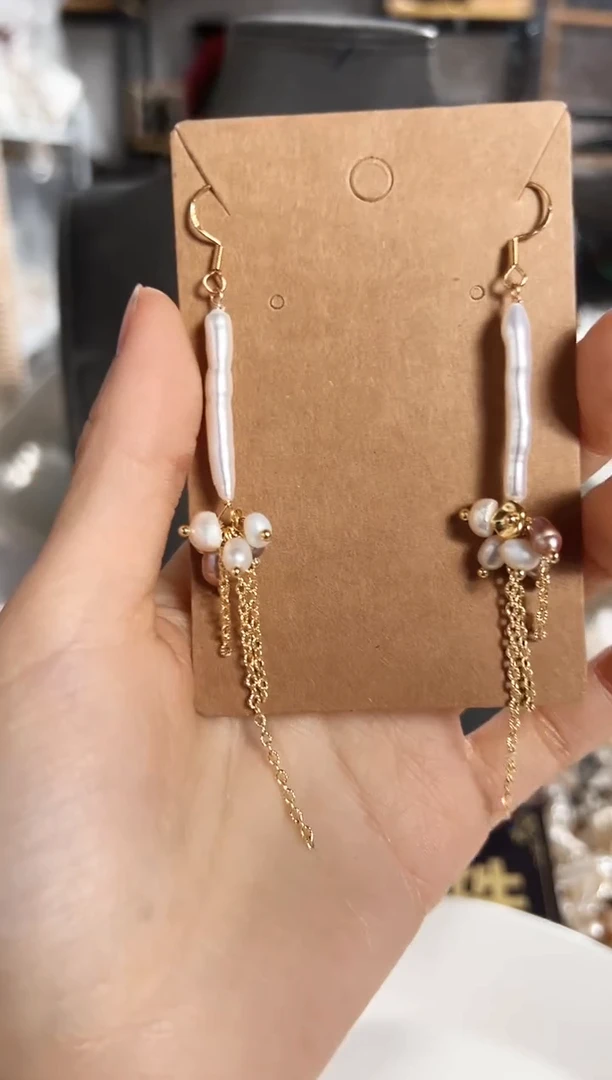 【闪购商品】淡水珍珠珠宝奇石未镶嵌HV耳饰一副