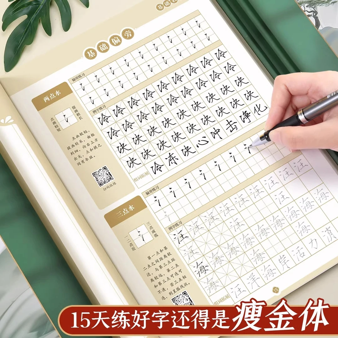 瘦金体书法字帖成人硬笔书法3000字千字文国学硬笔字帖