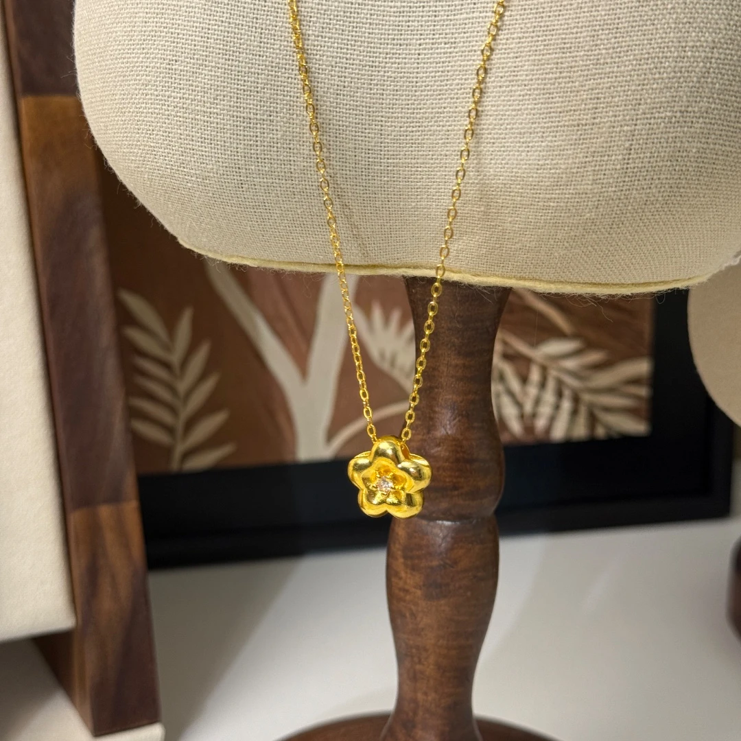 铜合金项链 BEISHE/北奢珠宝 星星花蕊复古拉丝工艺时尚百搭项链