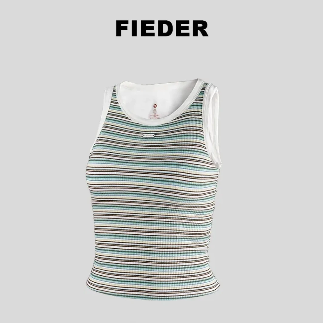 Fieder/翡勒修身型街头风宽松型星航背心透气运动条纹FL-SXH6095