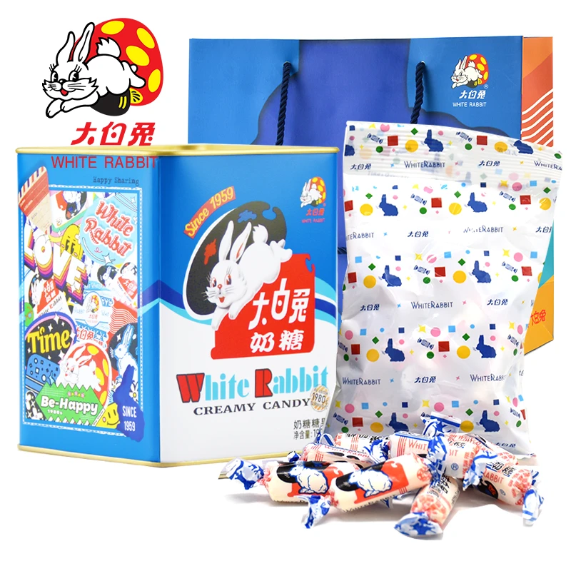 大白兔奶糖糖果伴手礼礼盒198g复古铁罐原味奶糖喜糖怀旧零食