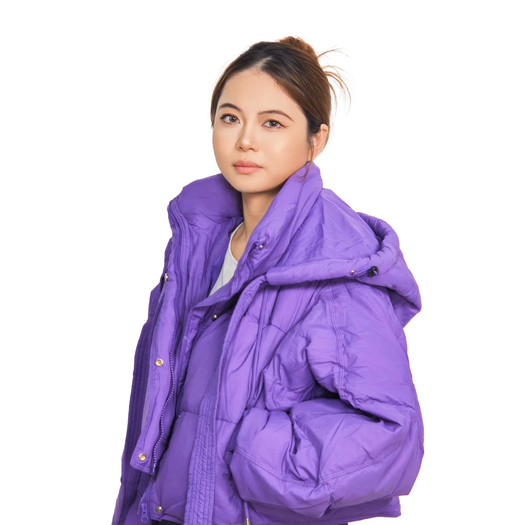 飘带款羽绒服女韩版加厚设计感小众百搭蝙蝠袖连帽