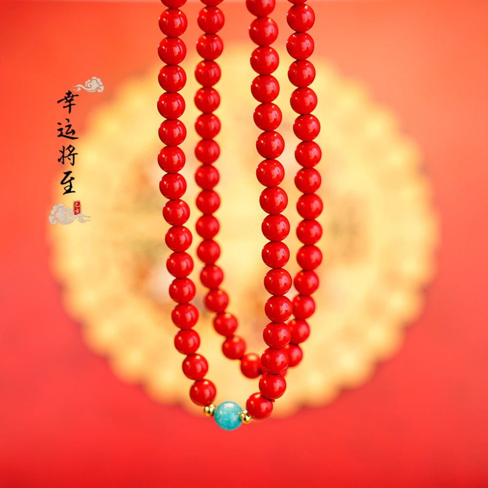 含辰砂工艺品幸运将至朱砂项链