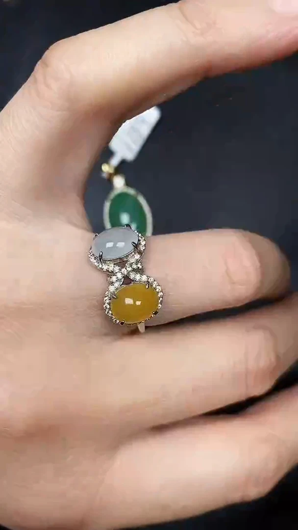 银S925镶嵌戒指翡翠2160