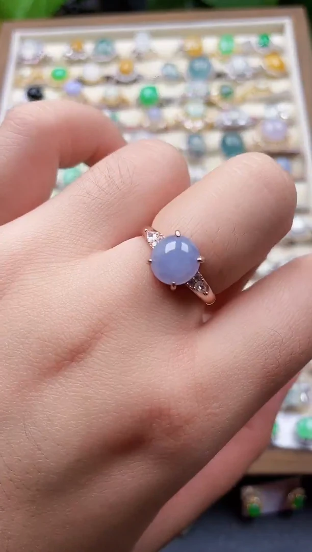 银S925镶嵌戒指翡翠67