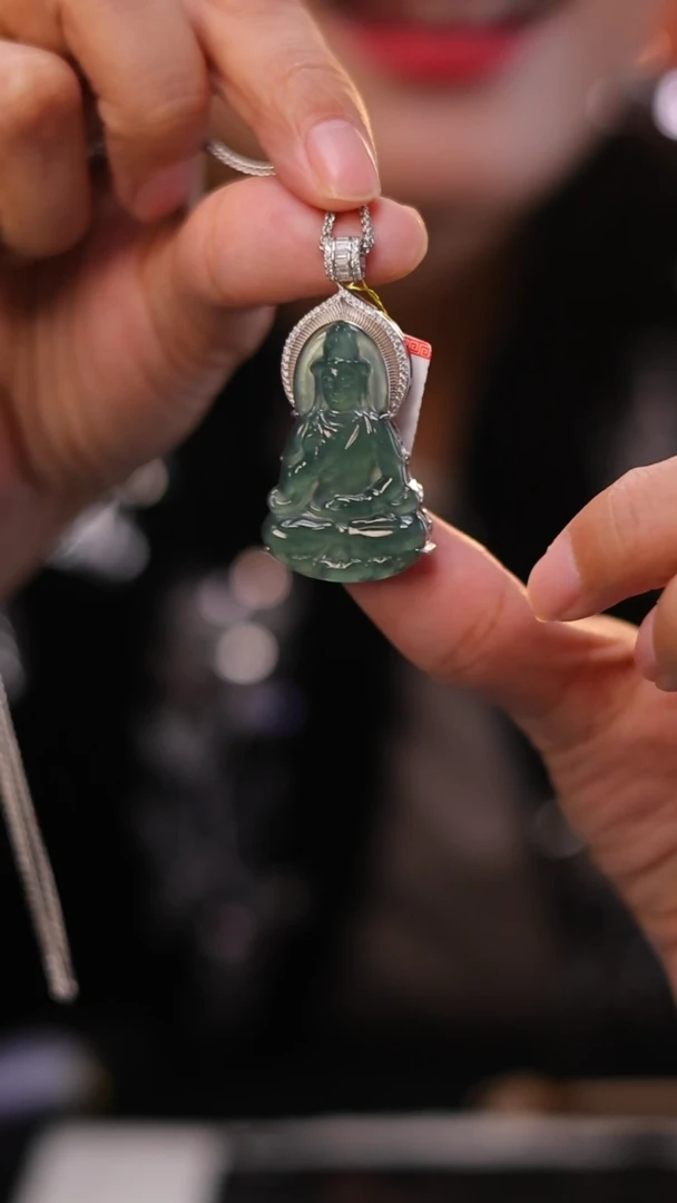 【闪购商品】翡翠颈饰银S925镶嵌24小时内发货质保A货