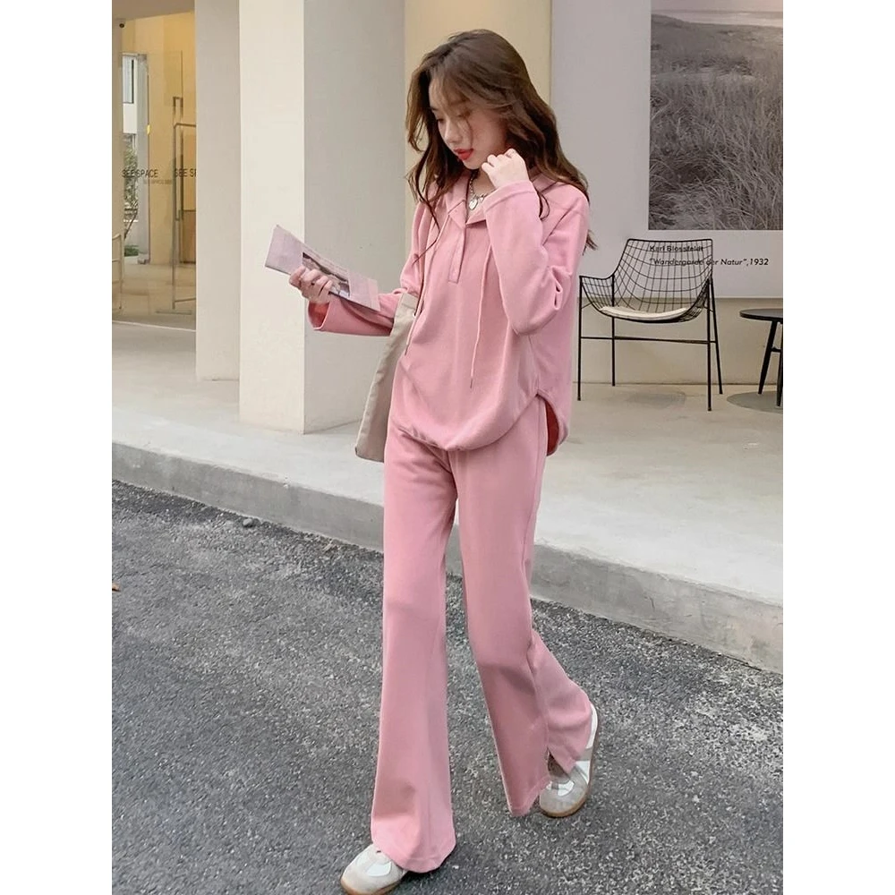 大码春秋季新款胖MM高级感网红洋气时尚休闲卫衣运动两件套300斤