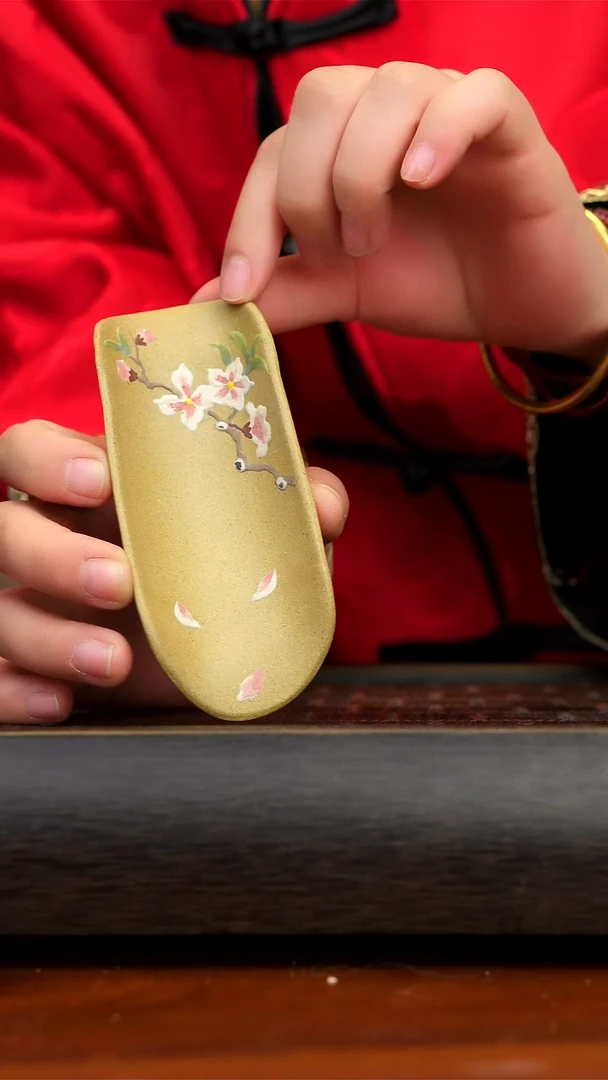 【闪购商品】紫砂茶壶段泥竹段茶则 桃花