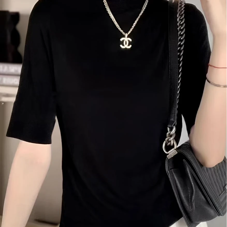 A381醋酸百搭时尚上衣女