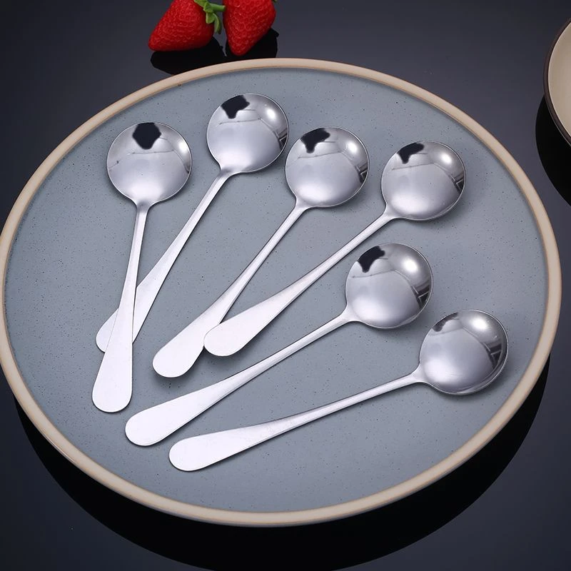 店铺福利包邮不锈钢圆勺六只