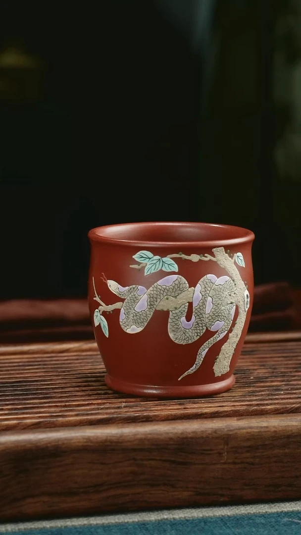 【闪购商品】紫砂茶杯堆绘蛇杯