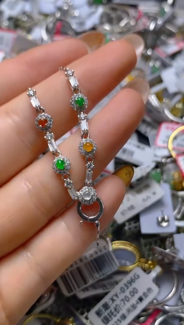 银S925镶嵌戒指翡翠百内无证书