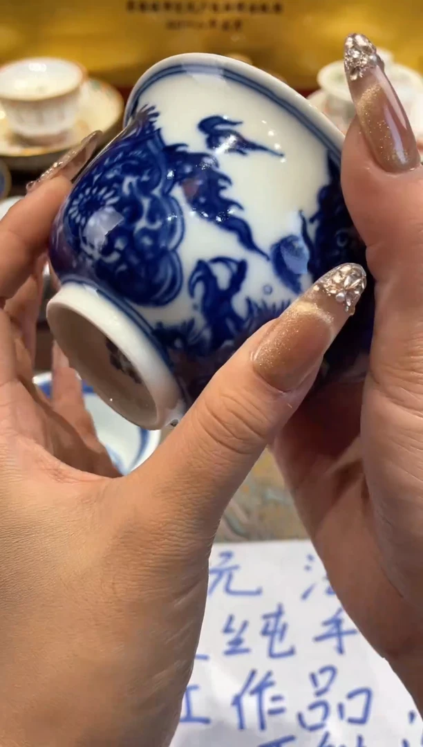 盖碗景德镇手工手绘陶瓷