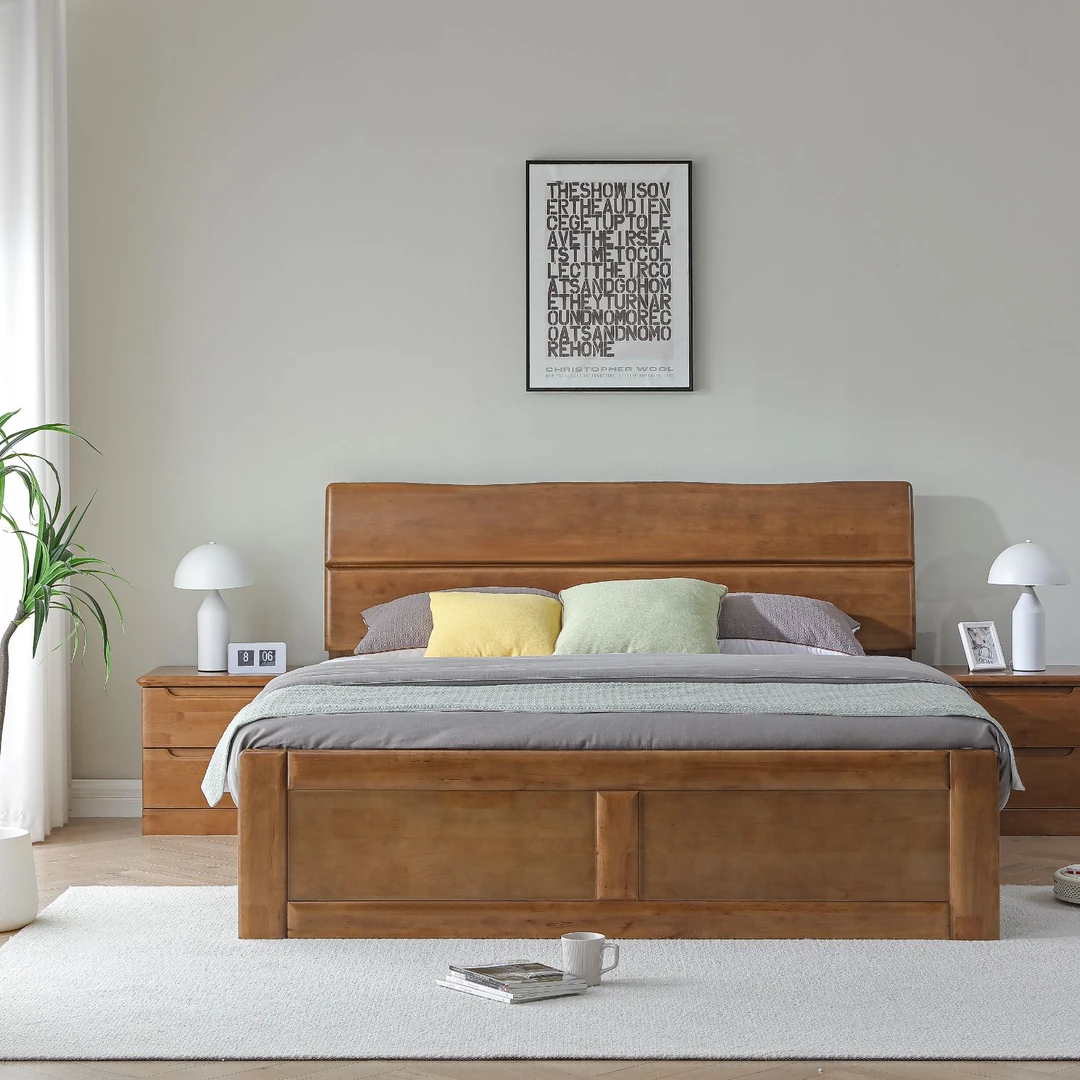 实木床头靠背背板新款现代简约舒适环保双人大床防潮经济耐用