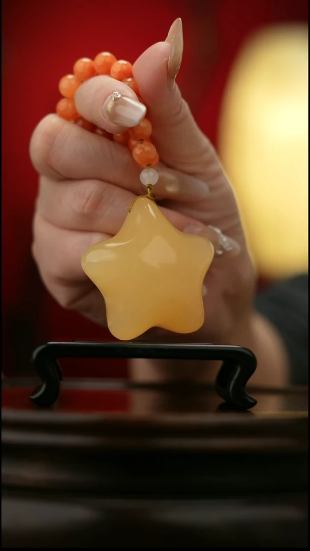 玉【幸运星星】天然玉石手把件