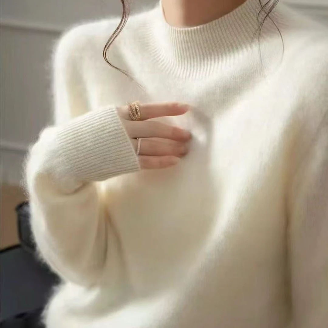 【半高领一线成衣】羊绒款拉绒~现款95毛5绒拉绒毛衣女~G270