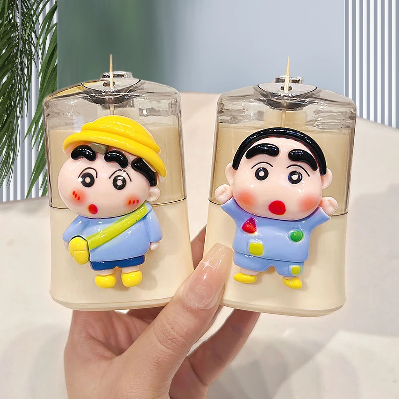 蜡笔小新牙签筒家用2025新款可爱卡通高颜值按压式自动弹出牙签盒