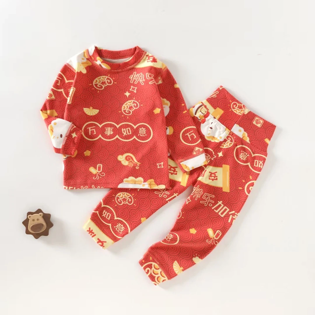 A类秋冬家居服保暖秋衣裤婴儿0到2保暖内衣套装套头分体款加厚