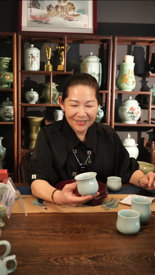 纯手工 粉青 杯杯 8号