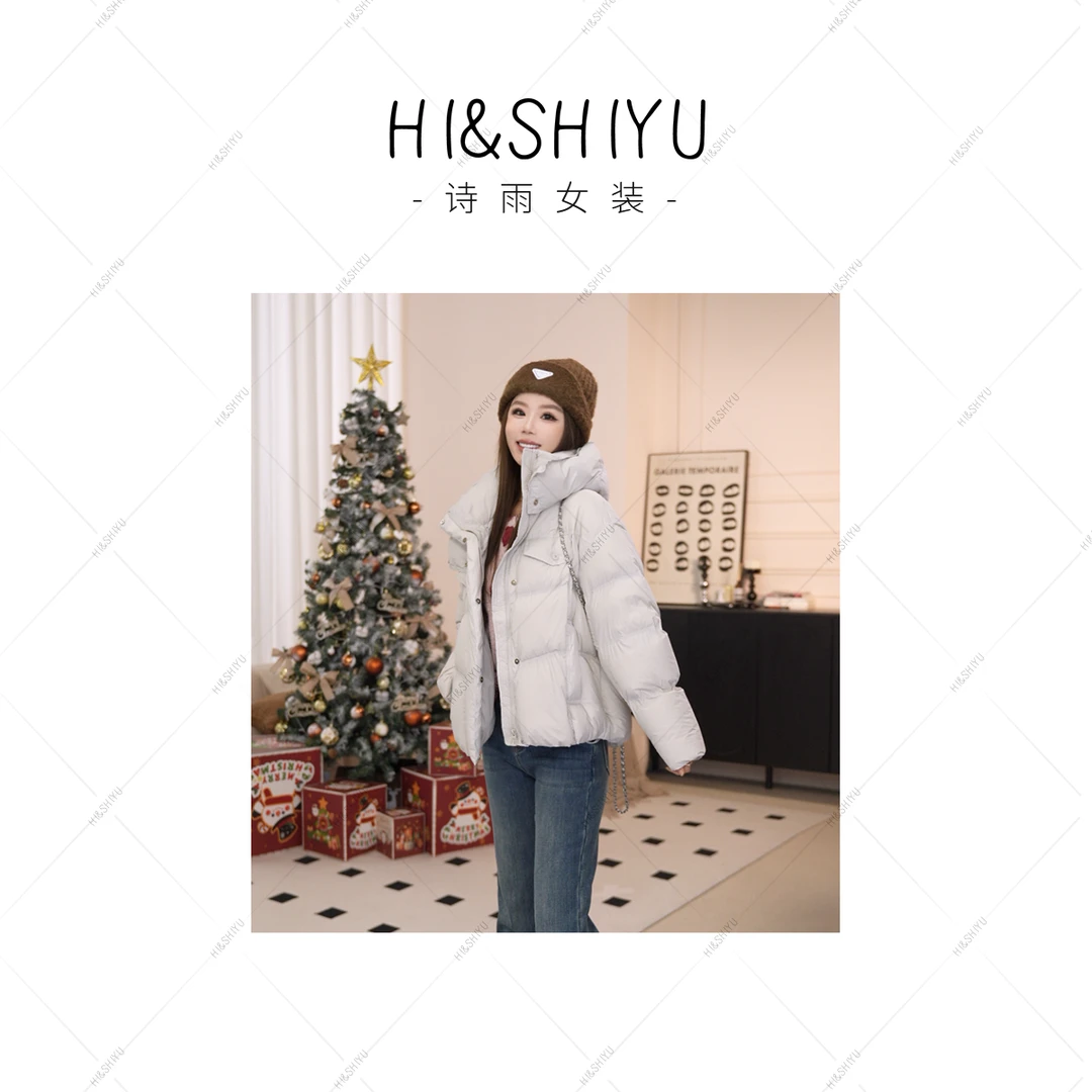 HISHIYU【冬日恋岛】泡芙连帽羽绒服8808韩版宽松新90白鸭绒羽绒服