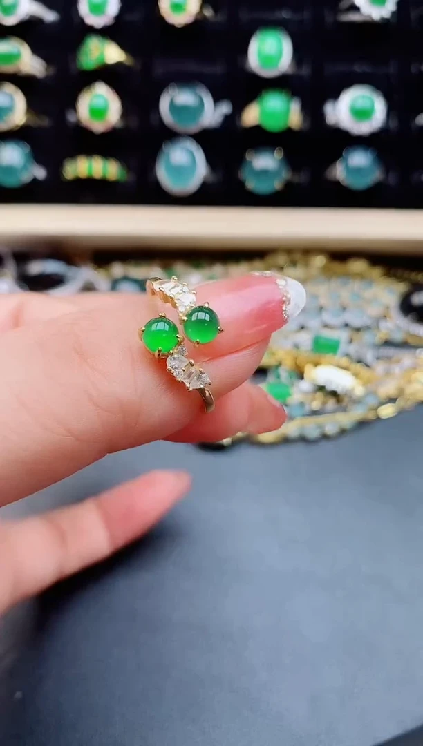 【闪购商品】翡翠戒指银S925镶嵌5080550