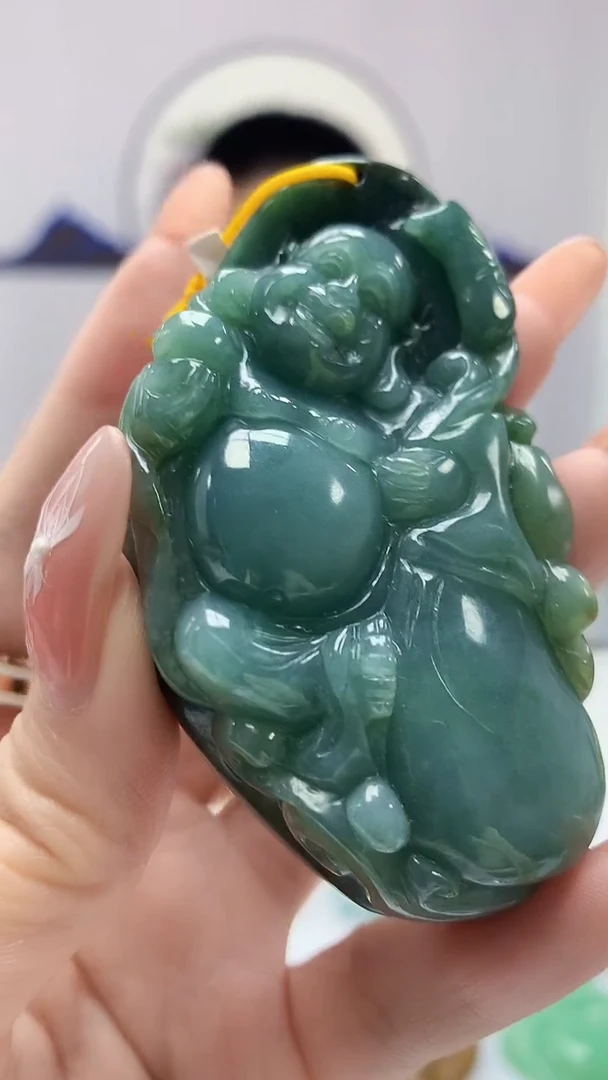 【闪购商品】定制翡翠未镶嵌4812DD-毛货挂件佛30