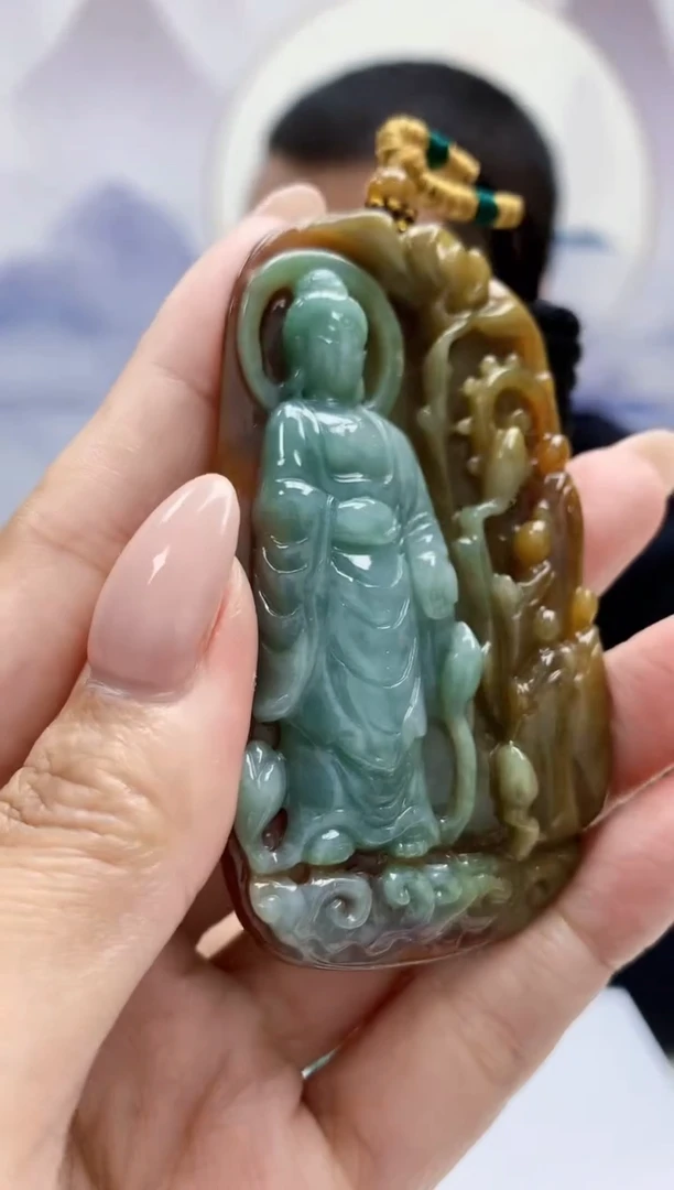 定制翡翠未镶嵌4898MM-毛货挂件