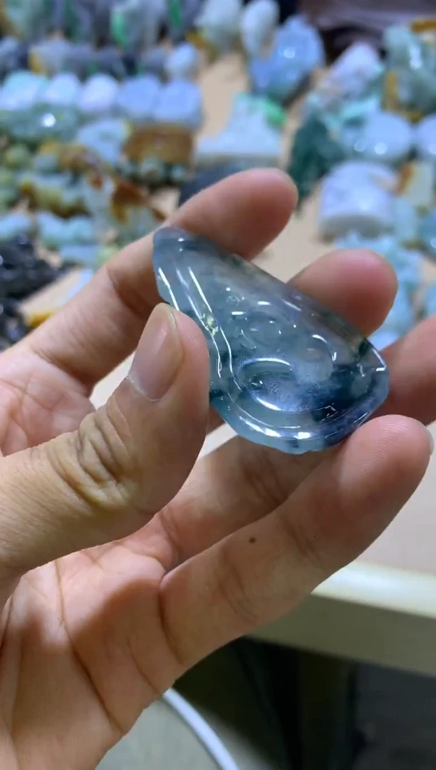 未镶嵌挂件翡翠猫*翡翠摆件