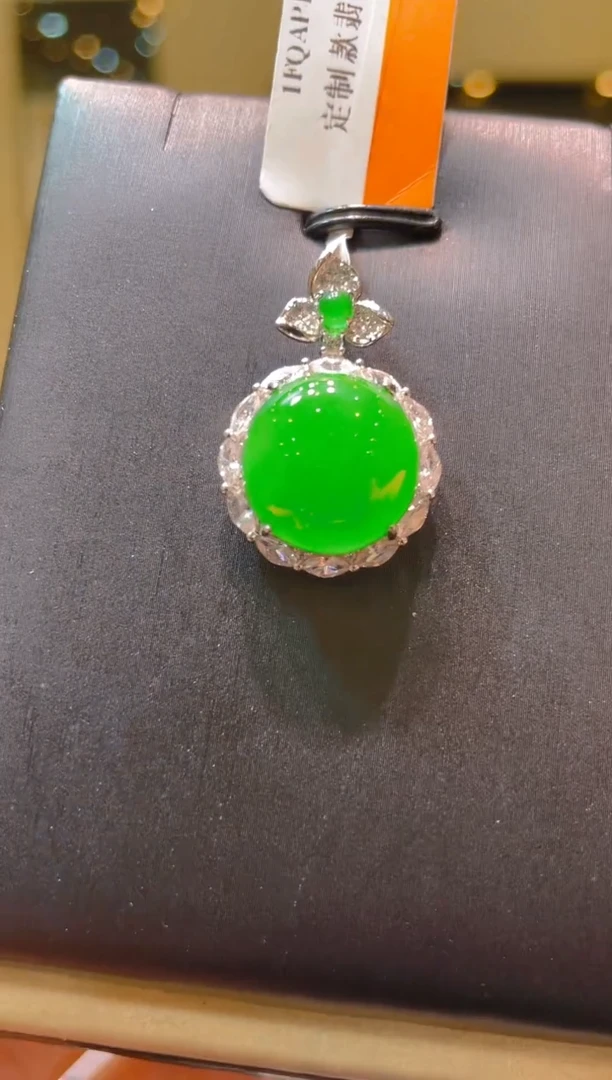 翡翠银S925镶嵌吊坠(不含链)A67
