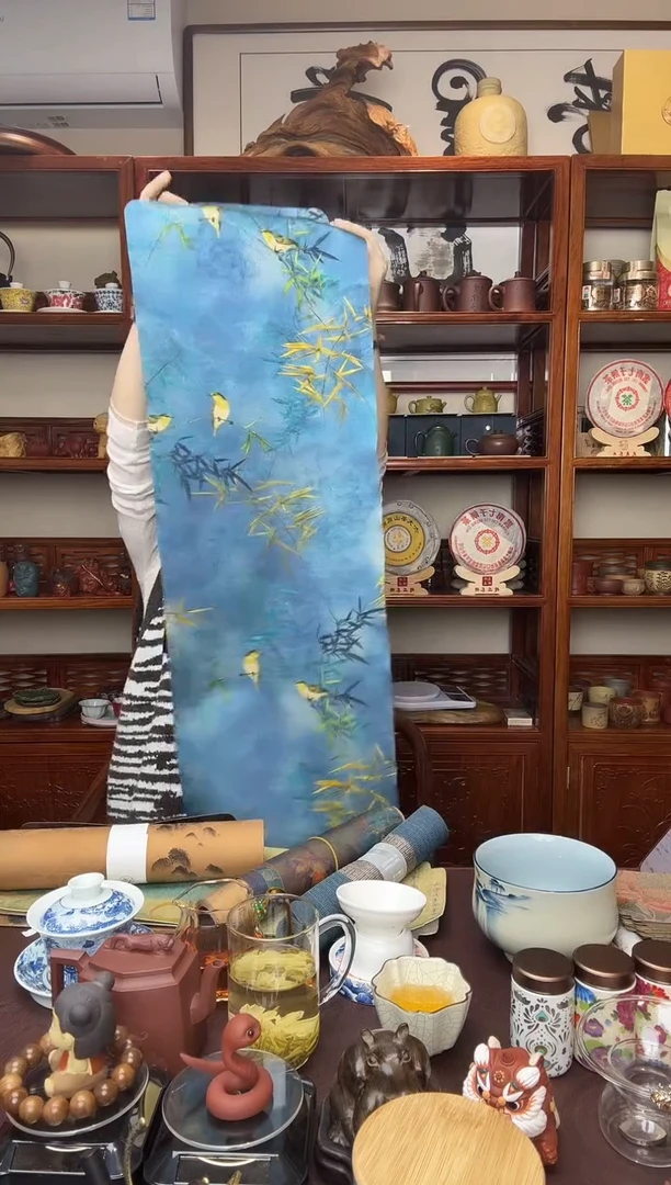 桌旗一米二主播推荐蓝竹子