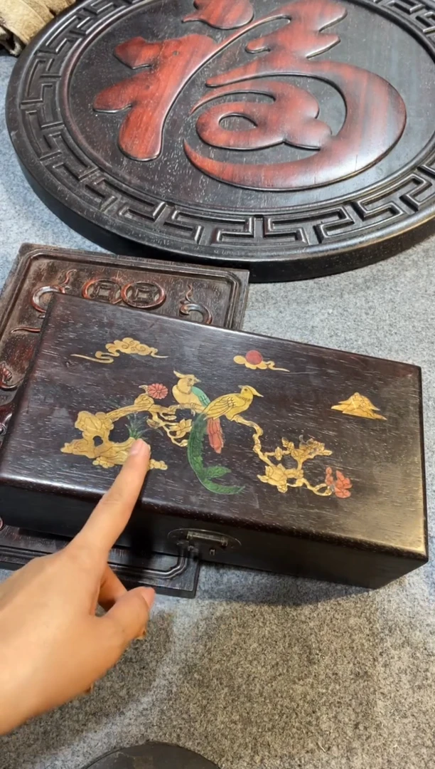 檀香紫檀（小叶紫檀）紫檀拆件雕刻板以直播间实物为准微瑕老物件