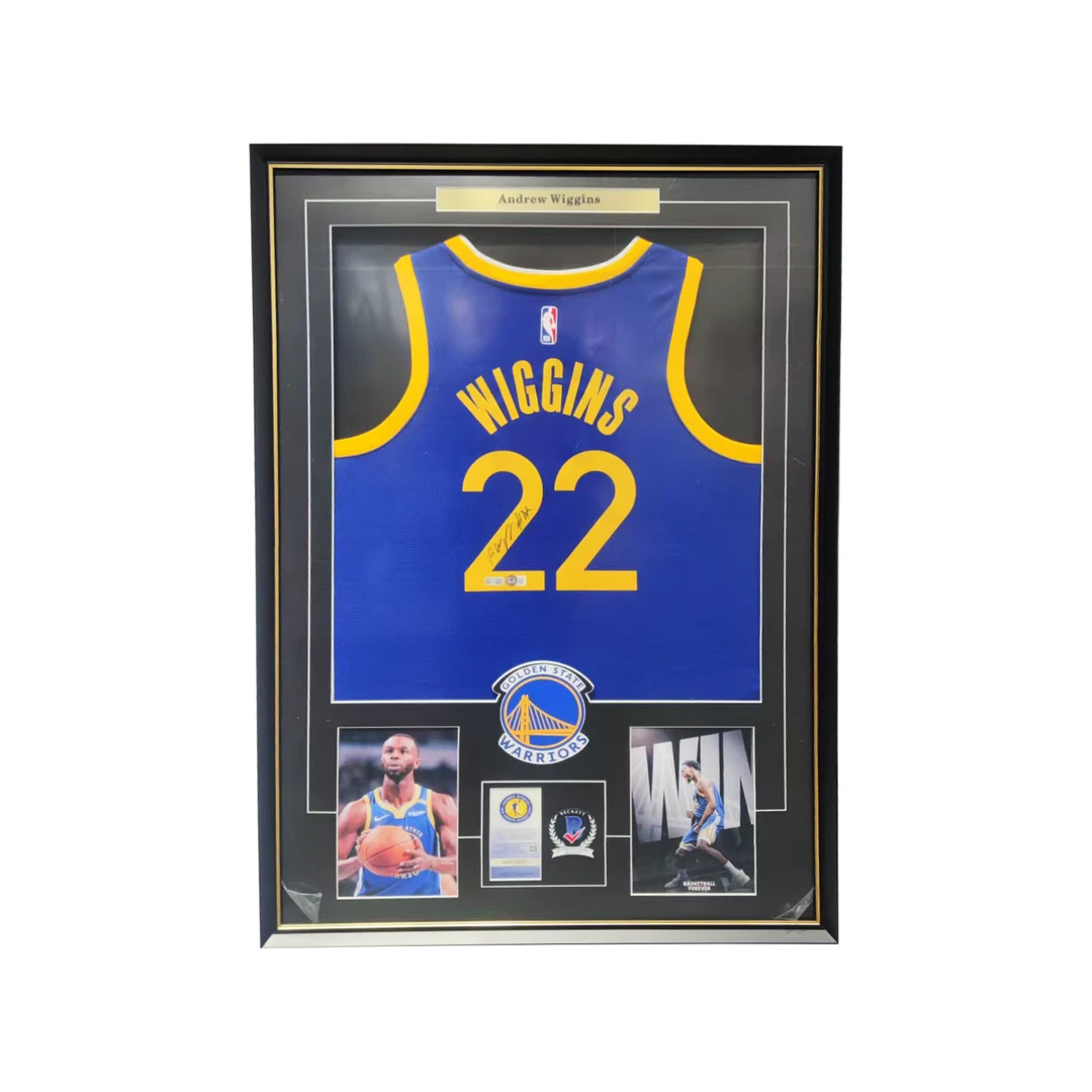 【臻荟签】NBA-亲签球衣 维金斯签名勇士队sw 装裱(含USA双证书）