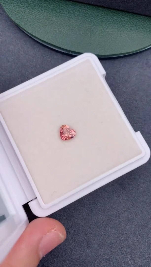 裸石未镶嵌碧玺1ct 心形橘粉色碧玺 多样性发货