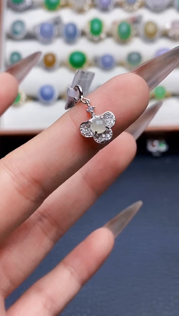 银S925镶嵌戒指翡翠3393