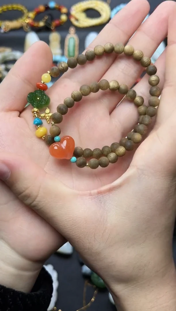 未镶嵌手串南红玛瑙爱心多圈手串06
