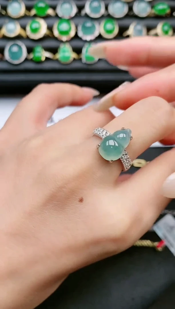 翡翠戒指银S925镶嵌111111