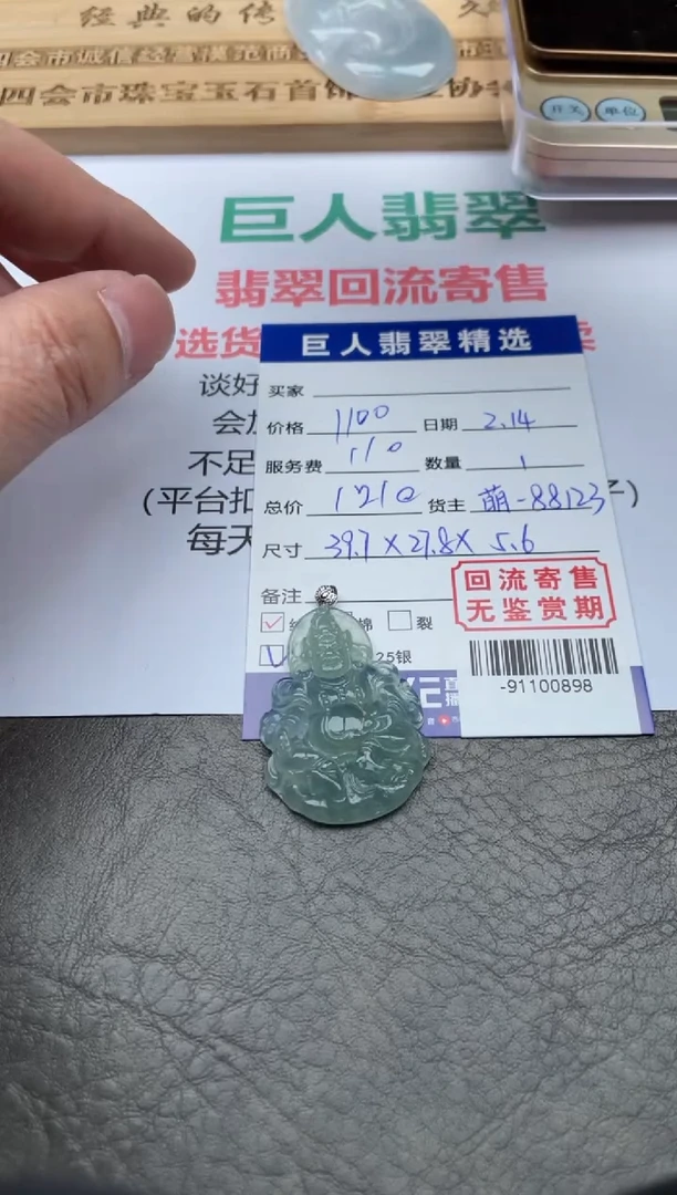 【闪购商品】翡翠颈饰18K金镶嵌-91100898