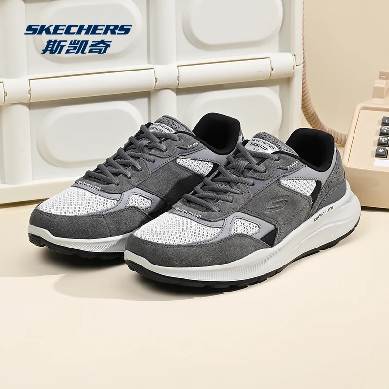 【冬款上新】斯凯奇欧若风男鞋秋季牛皮防风休闲跑步鞋时尚百搭经典