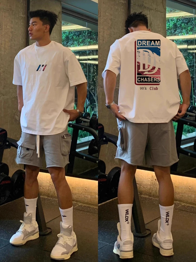 【重磅纯棉】美式cleanfit印花短袖T恤百搭休闲宽松潮流夏季上衣ins