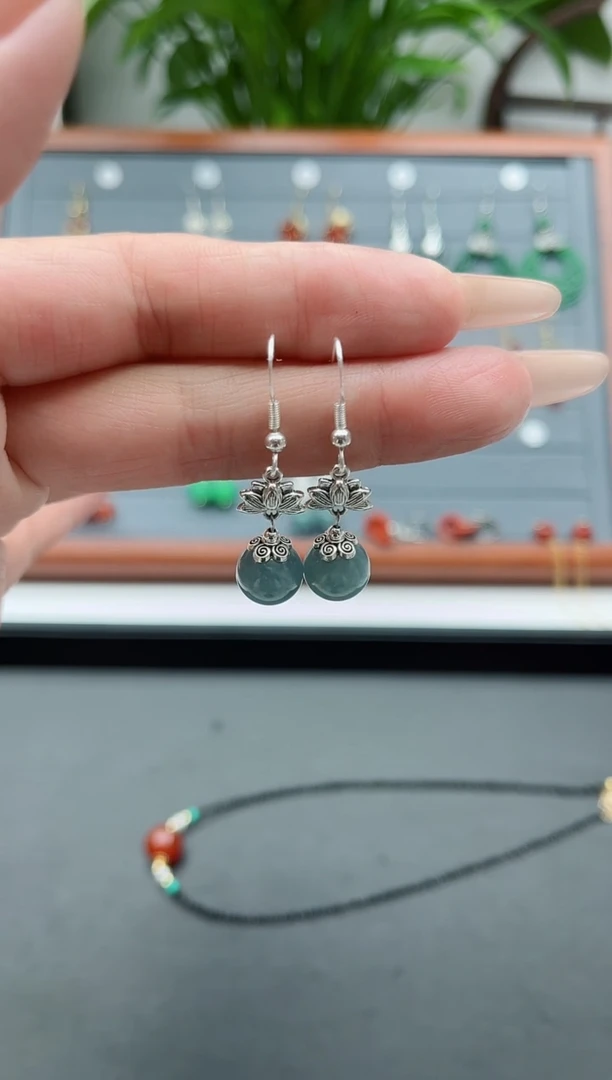 【闪购商品】玛瑙/玉髓耳饰银S925镶嵌01