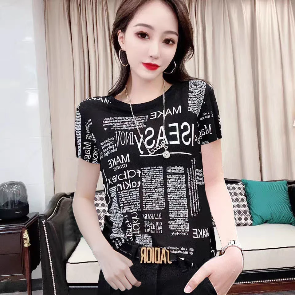 密娜贝尔2119印花短袖