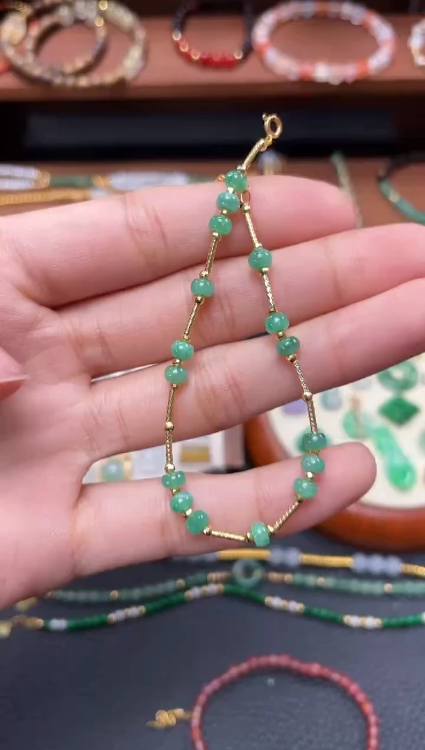 【闪购商品】翡翠套链18K金镶嵌一个  JK272