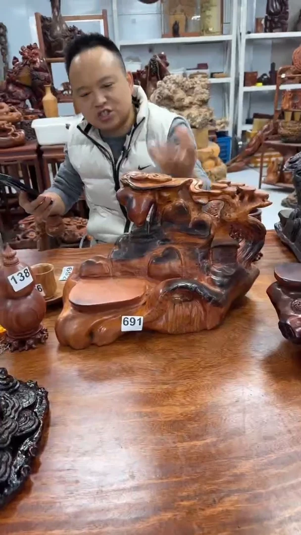 大果紫檀（缅甸花梨）锅**修工艺品88888888