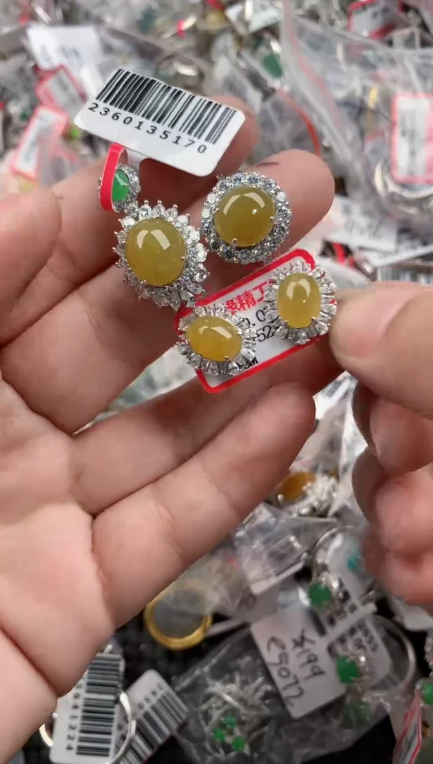 银S925镶嵌戒指翡翠555   7