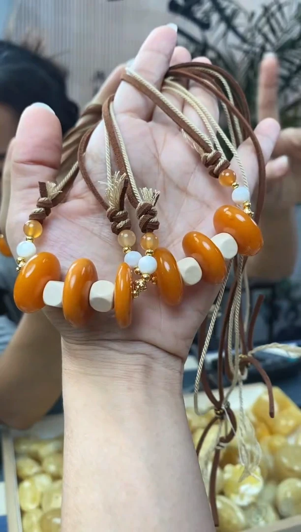 未镶嵌琥珀裸石天然琥珀蜜蜡锁骨链多样性发一