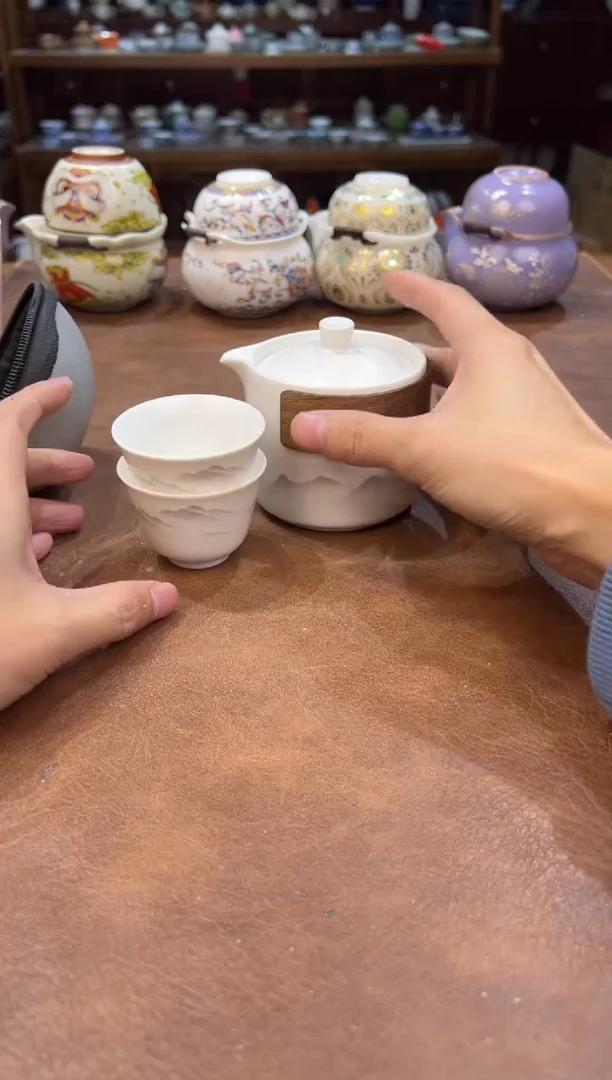 真的很便宜超好看会开片的旅行茶具